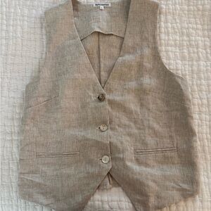 Beige Button-Up Vest